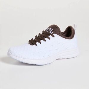 APL Womens Techloom Running Shoes Size 7 White Chocolate Brown
